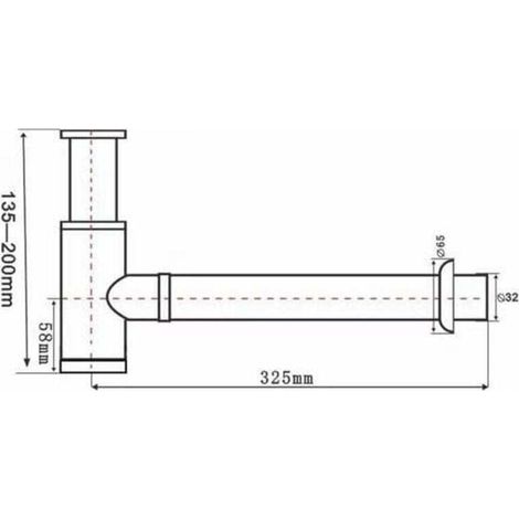 Siphon en P rond en laiton de 3,8 cm, décoratif, kit de drainage réglable pour lavabo de salle de bain, drainage mural, noir mat (1/2)