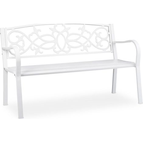 Banco de jardin vintage blanco