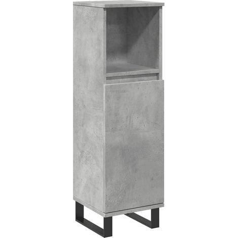 Mueble de baño de estilo industrial con práctico espacio de almacenamiento 30 x 30 x 100 cm en madera gris hormigón 020051090 (1/5)