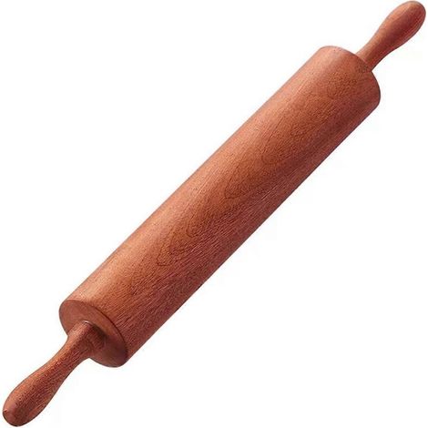 Rouleau à pâtisserie en bois, rouleau à pâtisserie classique en sapelli avec poignées -- (1/5)