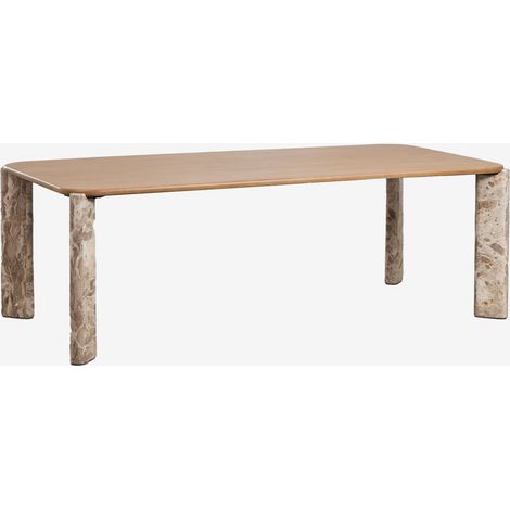 Mesa de comedor rectangular 230x110 cm en madera de mango y piedra natural Andeca SKLUM        (1/5)