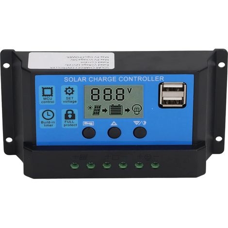 Chargeur Solaire 12v 24v Mppt, Régulateur Photovoltaïque Pwm à Affichage LCD (100A) (1/5)