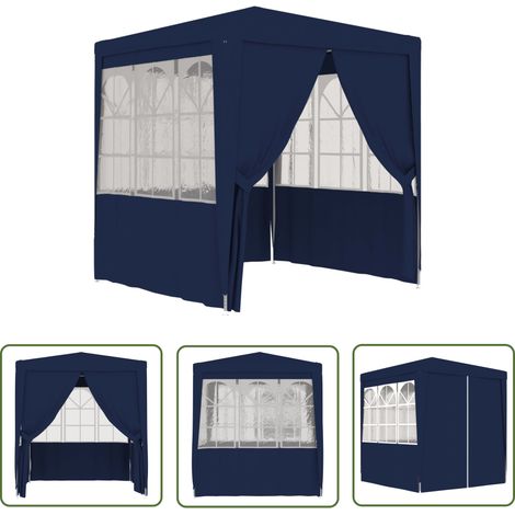 The Living Store Tente de réception avec parois latérales 2x2 m Bleu 90 g/m² - Tents De Réception - Abri Jardin - Gazebo - Parasol - Chapiteau Pliable (1/5)