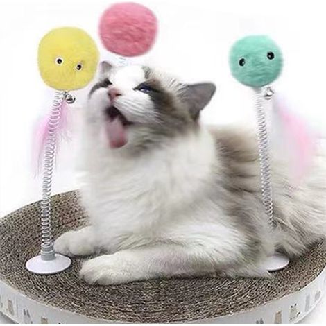 Balle en peluche à l'herbe à chat, jouet pour chat avec sons d'animaux réalistes et gazouillants, jouet interactif doux et moelleux. (1/5)