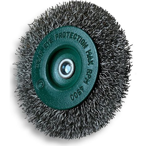 Brosse circulaire métallique sur tige Ø 75 mm Fil inox dur - Quantité x 1 - Ø 75 mm - Ep. 8 mm - Inox dur (1/5)
