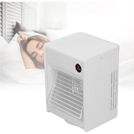 Ventilateur humidificateur oscillant 2 en 1 avec lumière, chargement USB, rafraîchisseur d'air de bureau pour la maison (Blanc) (1/5)