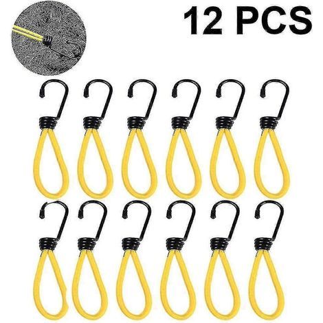 12 Pcs Camping Tent Elastic Cord Buckle, Expander Hooks