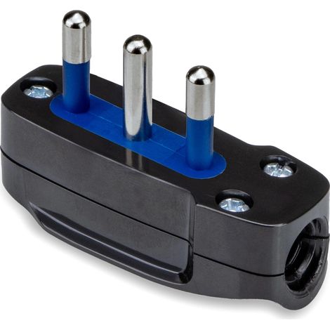 Spina piatta SPA17 2P+T 16A Nera