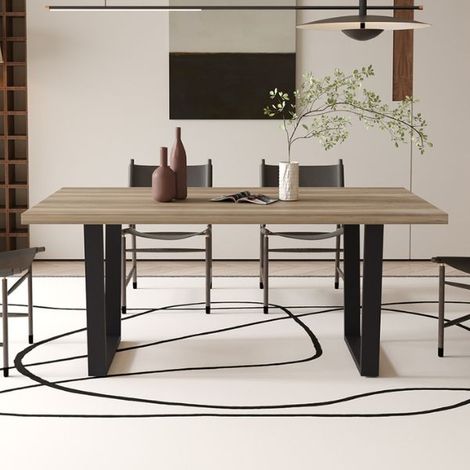 Table décorative Armin 180cm en manguier avec pieds en métal - (1/5)