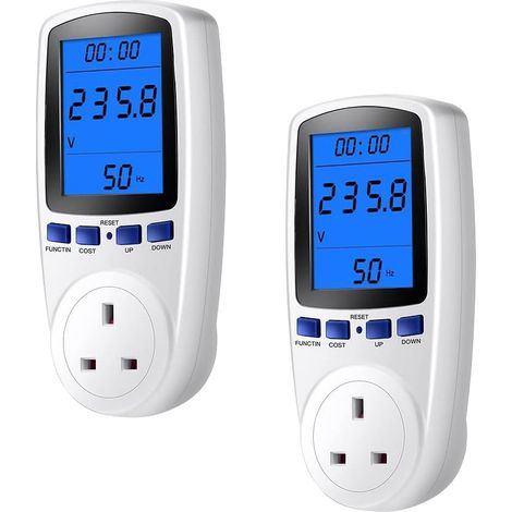 Compteur d'énergie, moniteur de consommation électrique, 2 unités, moniteur de consommation électrique rétroéclairé - connecteur-AquaForge (1/5)
