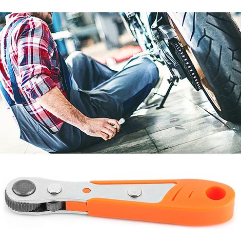 Mini-outil à main pour voiture : clé à cliquet, tournevis, douille de 6,35 mm (1/4 po), 36 dents, 36 dents, orange. (1/5)
