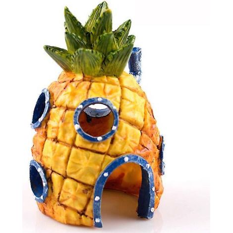 Décorations pour aquarium - Ornement en résine en forme de grotte d'ananas - Accessoires de décoration pour aquarium (1/3)