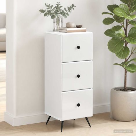 vidaXL Mobile con Cassetti Bianco 33 x 34,5 x 90 cm (1/5)