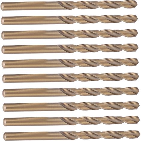 Lot de 10 forets hélicoïdaux HSS à queue droite pour acier, outils et accessoires de quincaillerie métallique, 5,0 mm (1/5)