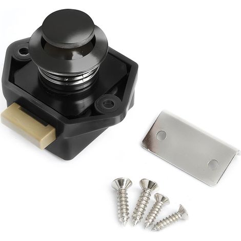 (Noir) Ensemble de 10 verrous à bouton-poussoir pour camping-car, loquets de tiroir et quincaillerie (1/3)