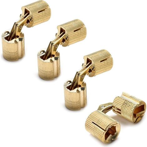 4 bisagras cilíndricas para cajas, de latón, ocultas e invisibles, para cajas de joyería hechas a mano (tamaño: 10 mm). (1/5)