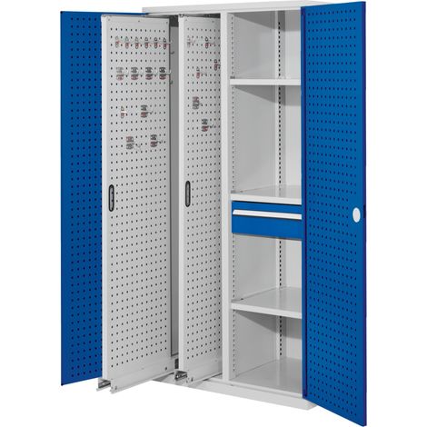 Kappes ®RasterPlan Vertikalschränke 1950x1000x600mm Modell 82 Lochplattentüren enzianblau