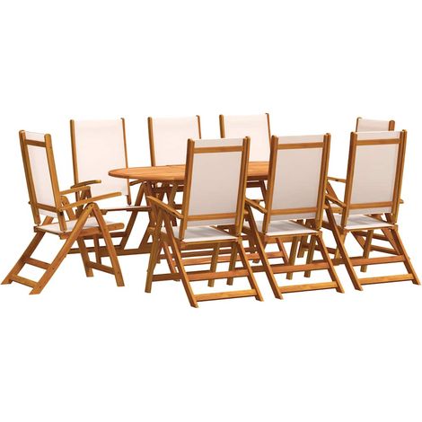 Maison Exclusive - 9-tlg. Garten-Essgruppe Massivholz Akazie und