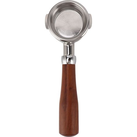 Porte-filtre sans fond 58 mm, 2 oreilles, en acier inoxydable, poignée en bois, accessoire détachable pour machine à café Breville série 9 E Circle Rosewood (1/5)