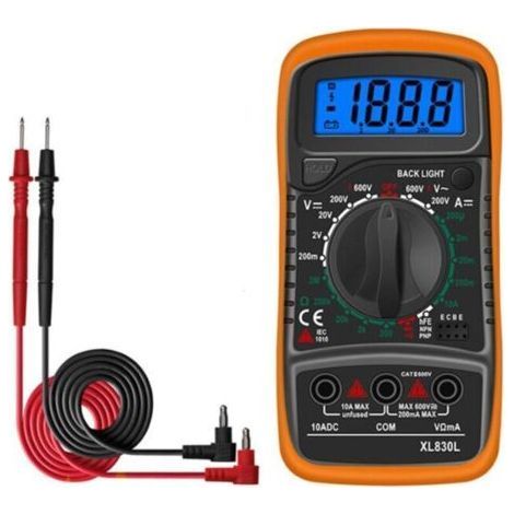 LCD Digital Multimeter, High Quality Voltmeter Ammeter Ohmmeter, Portable Digital Electrical Tester Measure Voltage Current Continuity Resistance AC DC Circuit Diodes Transistors (1/5)