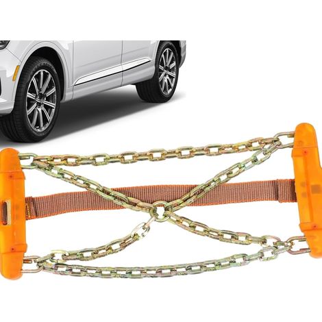 Chaînes de pneu d'hiver pour voiture, camion, en acier, pour tondeuse à gazon, chaînes de traction, antidérapantes en acier avec poignée solide (1/5)
