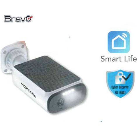 Bravo telecamera solare esterno 3mp con batteria bravo 92902908 visione notturna rilevamento umano