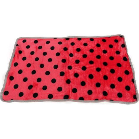 Manta para perro de lunares rojos con acabado duradero (1/4)