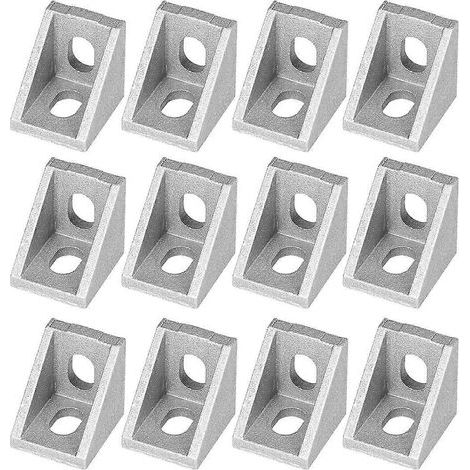 UEETEK 25 pièces 2020 Équerre de fixation pour profilé aluminium 20 mm (poli mat) (1/3)