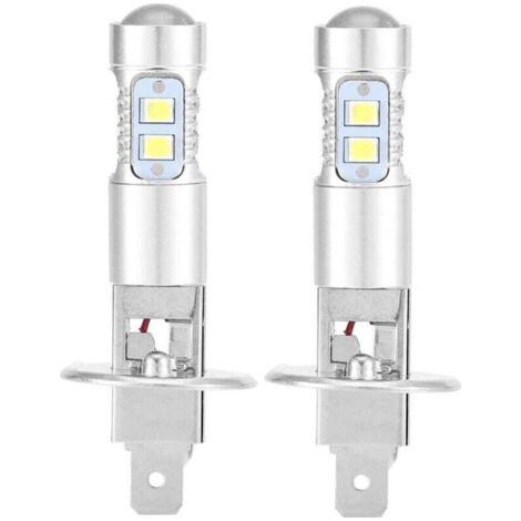 Ampoules de phares H1 LED 6000K – Ultra blanches 100W – 1800LM haute luminosité – Installation facile pour feux de croisement