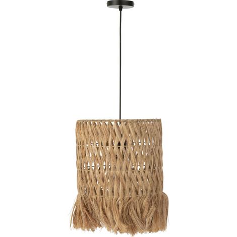 Lampe suspension feuille de bananier naturel ambiance chaleureuse - Naturel feuille de bananier tressée (1/3)