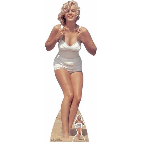 Figurine en carton Marilyn Monroe - Maillot de bain blanc 172 cm