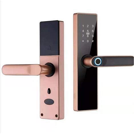 Serrure de porte intelligente Tuya serrure de porte intelligente Wifi empreinte digitale mot de passe carte IC sans clé déverrouiller à distance utiliser la batterie AA prise en charge 8 langues voix (1/5)