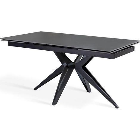 Tavolo allungabile grigio vintage - nero opaco 90 cm x 160-240 cm cm H. 76 cm (1/5)