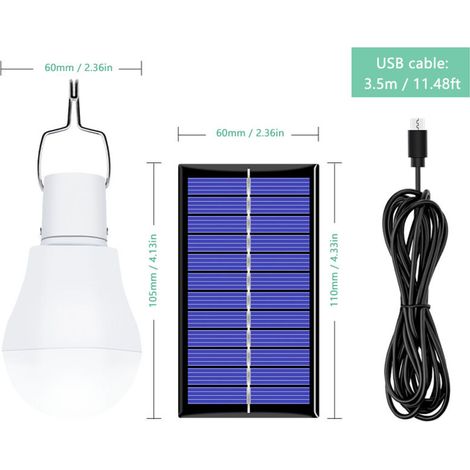 130LM Portable LED Solar Powered Bulb for Hiking, Fishing, Camping Tent Lighting (1/5)