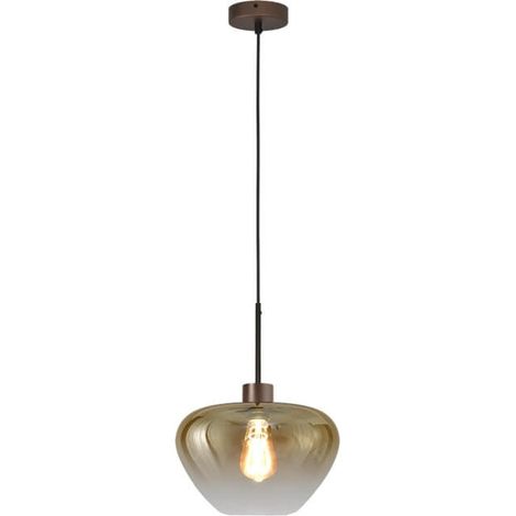 Suspension Genua marron avec verre doré Ø 29cm - 2970-15-15-29 (1/3)