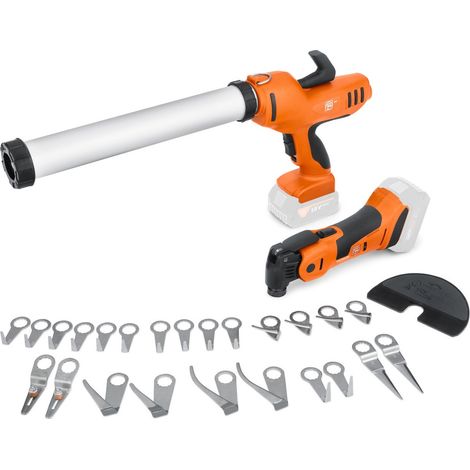 Fein Akku-Kartuschenpresse und Akku-MultiMaster AKP 18-600 AS Autoglaser-Set ohne Akku und Ladegerät (1/2)