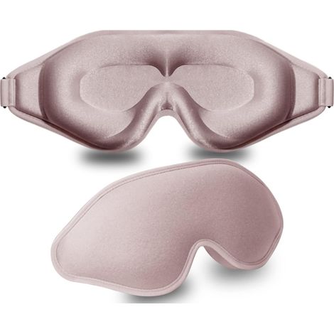 Masque de sommeil 3D ergonomique pour un sommeil profond, occultant la lumière, sans pression sur les yeux, pour hommes et femmes, avec sangle ajustable pour dormir, faire du yoga ou voyager (rose) (1/5)