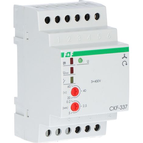 Capteur de séquence et de perte de phase CKF-337 contacts : 1P, I=10A, asymétrie de tension 20-50V, sans fil neutre, 3 modules