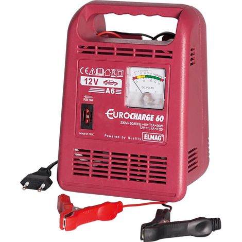 Cargador de batería elmag eurocharge 60 12 voltios 6 amperios