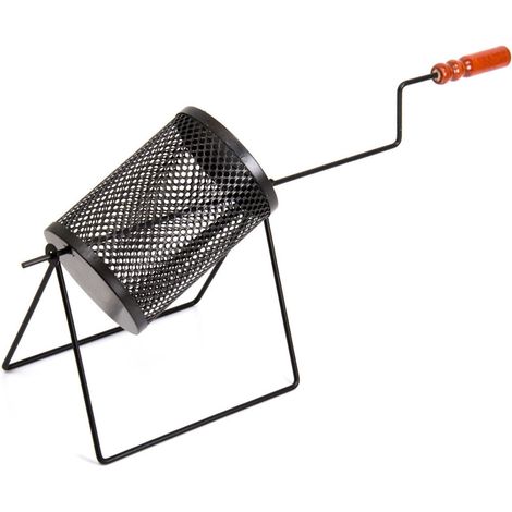 Drehbarer Kastanienkocher mit Holzgriff, perforierter Stahl für Kamin und Barbecue (1/4)