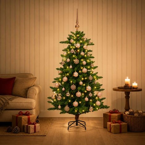 vidaXL Artificial Christmas Tree with Bauble 150 cm 150 LEDs (1/5)