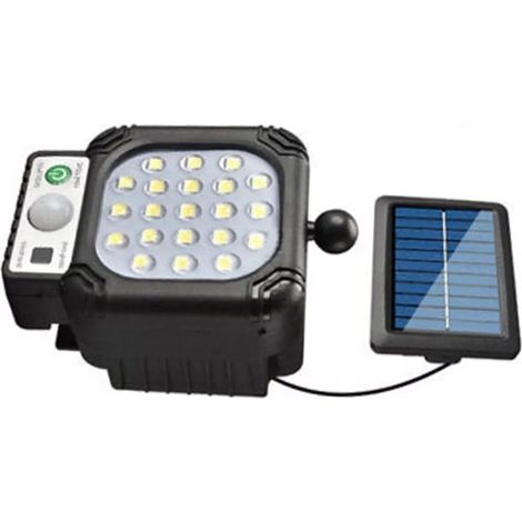 Solar-LED-Wandleuchte mit 21 LEDs, ultrahell, wasserdicht nach IP65, mit Solar-Bewegungsmelder und 5,4 Meter Kabel. (1/5)