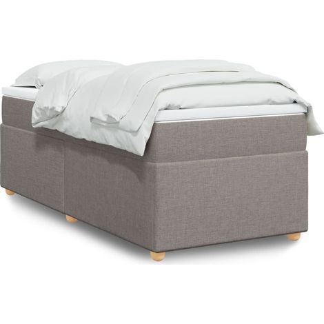 Boxspringbett mit Matratze Taupe 100x200 cm Stoff