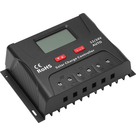 Contrôleur de charge solaire intelligent PWM 12V/24V à identification automatique 50A avec affichage LED et port USB (1/5)
