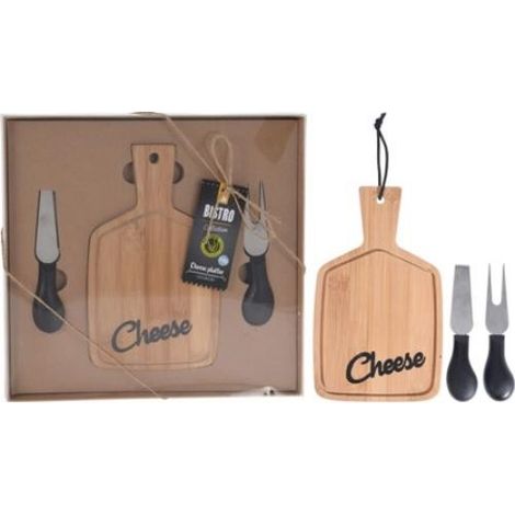 TAGLIERE PER FORMAGGI IN BAMB CON COLTELLO INOX.Â 210000550