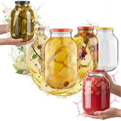6 BARATTOLI DA 4L PER CONSERVE E LIQUORI + COPERCHIO fi100 (1/5)