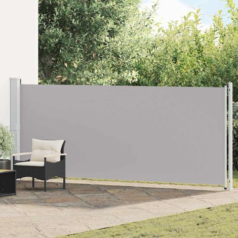 Toldo lateral retráctil para patio gris 600x160 cm vidaXL