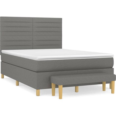 Maison Exclusive - Giroletto a Molle con Materasso Grigio Scuro 140x190 cm Tessuto (1/5)