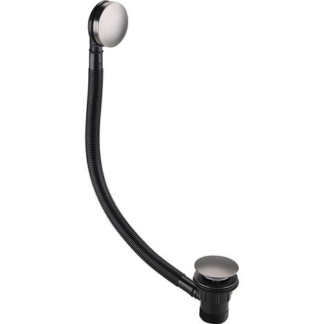 Bristan Round Clicker Bath Waste with Overflow - Gun Metal Grey (1/2)