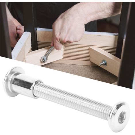 Kit de 10 paires d'écrous et vis à six pans creux de 12 mm en acier au carbone nickelé M6 x 50 (1/5)